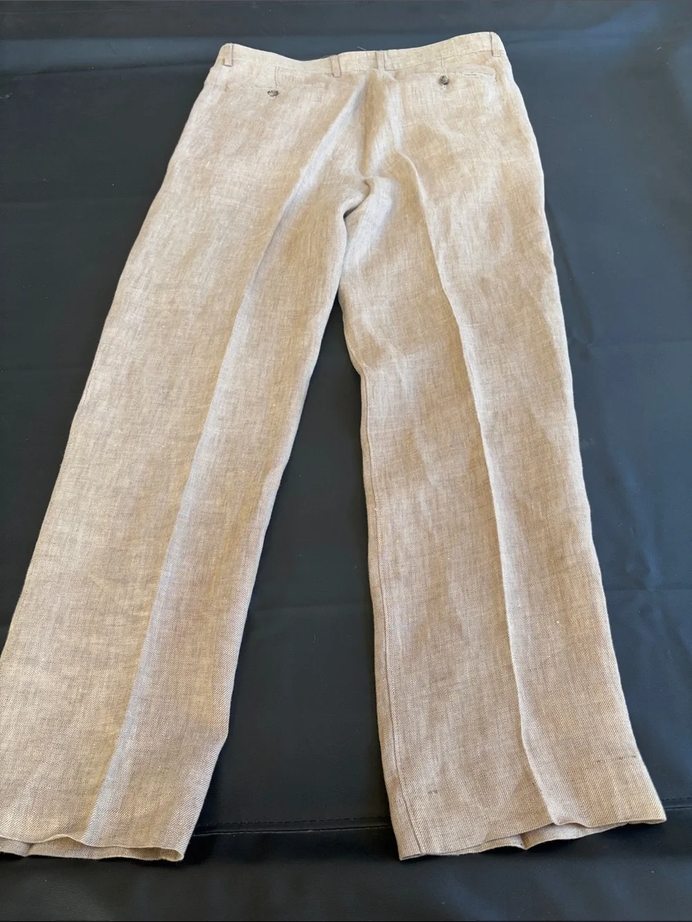 Sean John 100% Linen Pleated Dress Pants 34x32 Original Fit Tan Wide Leg